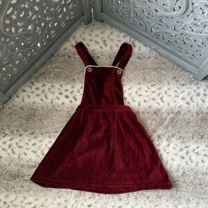 Kit + Pearl red corduroy overall dress girls 5T holiday party girlhoodcore fall